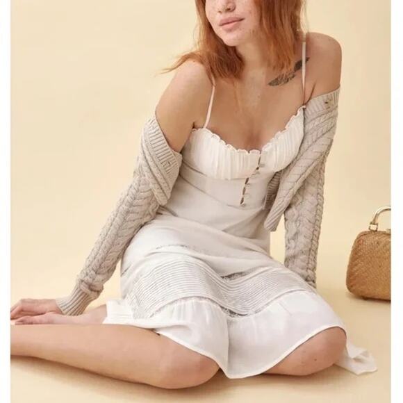 Reformation Harvest Dress in Ivory Size 16 - Picture 3 of 9